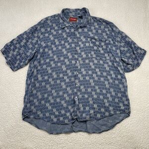 Wrangler Hero 100% Silk Mens 2XLT Tall Short Sleeve Western Shirt Geometric